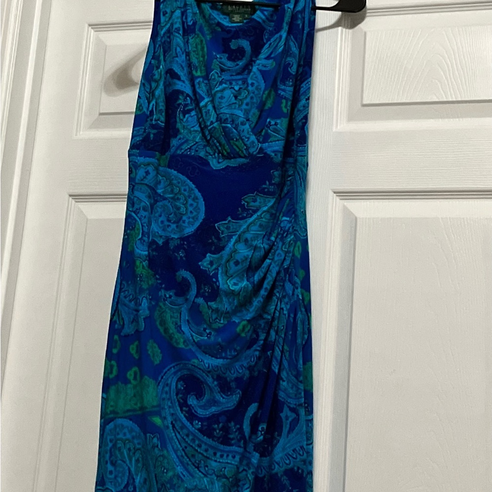Lauren Ralph Lauren Blue Paisley Sleeveless Maxi Dress
